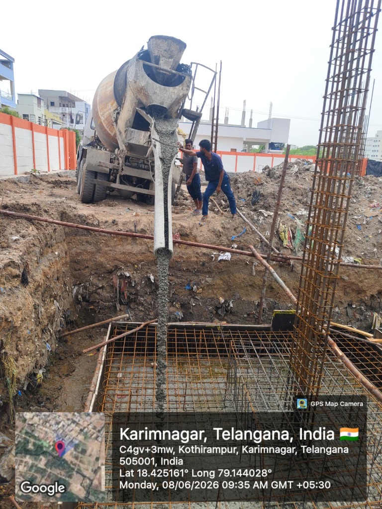 BJP District Office Karimnagar Foundation Concrete Pouring