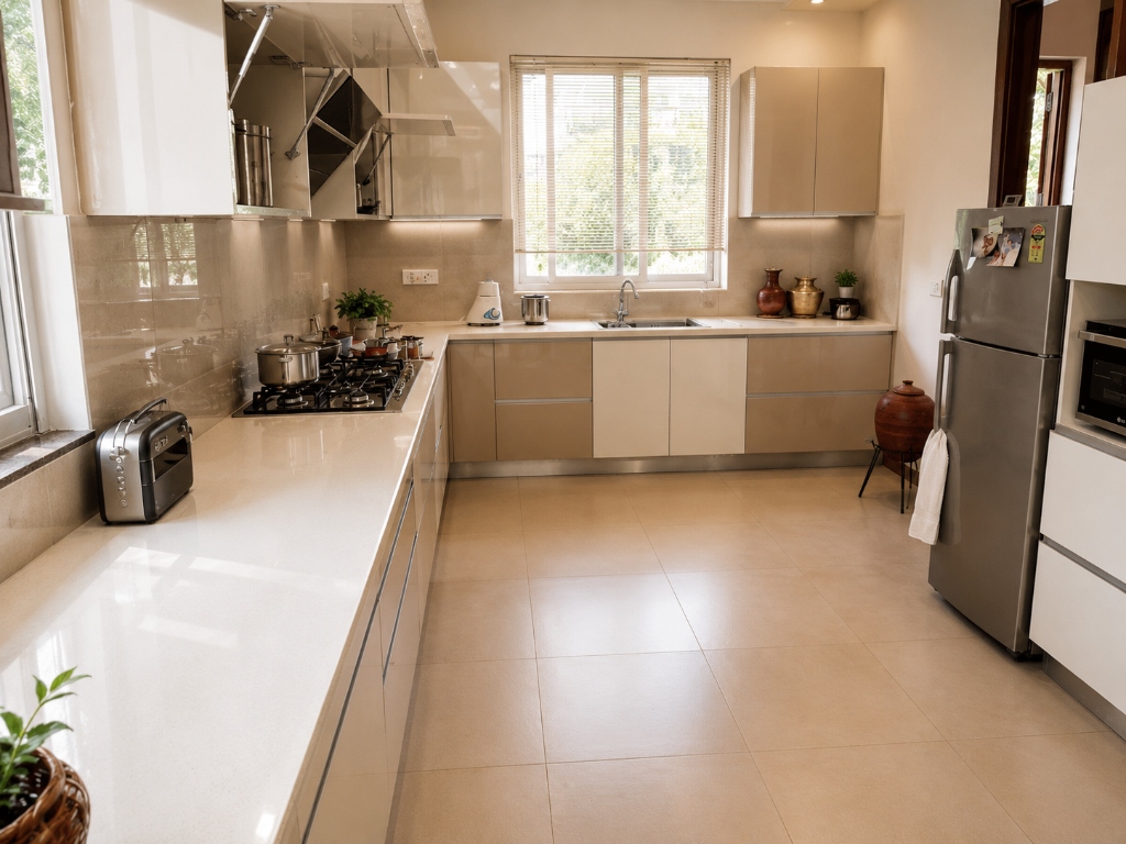 Nandagiri Hills Residence Modern L-Shaped Modular Kitchen